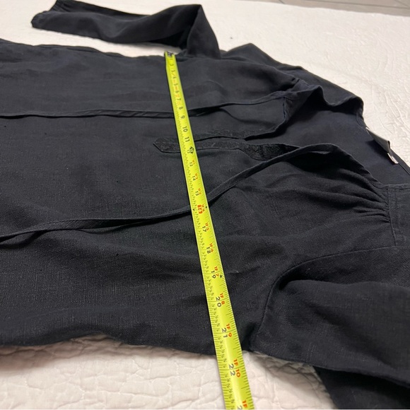 hot cotton women’s dark blue/black linen style peasant top 3/4 sleeve size M - Picture 10 of 12